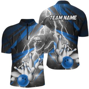 Blue Lightning Thunder Bowling Team Jersey,Team Bowling…