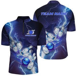 Blue Lightning Thunder Bowling Team Jersey,Team Bowling…