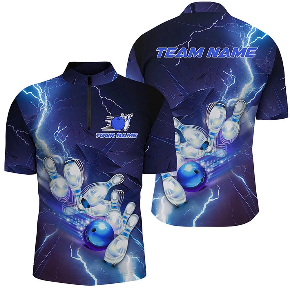 Blue Lightning Thunder Bowling Team Jersey,Team Bowling Shirts For Men, Custom Bowling Team Jersey Shirt Blue Lightning Thunder Bowling Team Jersey,Team Bowling Shirts For Men, Custom Bowling Team Jersey Shirt