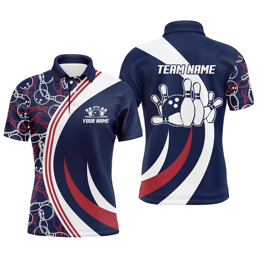Blue&Red Bowling Polo Shirt For Men Custom Bowling Polo Shirt With Name Men’s Bowling Team League Shirt, Personalized Bowling Team Shirt Blue&Red Bowling Polo Shirt For Men Custom Bowling Polo Shirt With Name Men’s Bowling Team League Shirt, Personalized Bowling Team Shirt