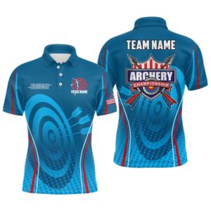 Blue Red Target Archery Polo Shirts For…