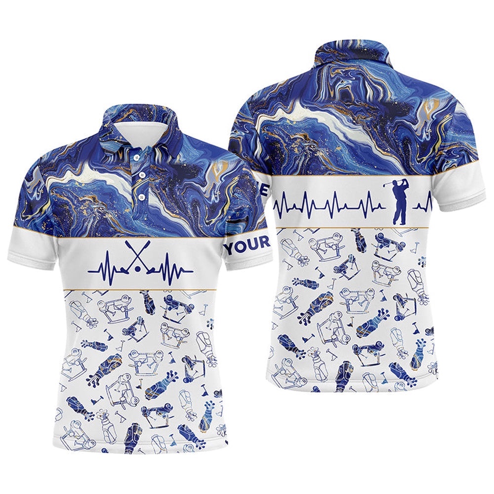 Blue Seamless Men’s Golf Polo Shirt Personalized Heartbeat Golf Shirts For Men, Best Golf Gifts, Golf Polo Shirt, Golf Shirts Blue Seamless Men’s Golf Polo Shirt Personalized Heartbeat Golf Shirts For Men, Best Golf Gifts, Golf Polo Shirt, Golf Shirts