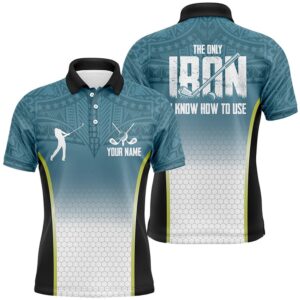 Blue Tribal Pattern Men’s Golf Polo Shirts…