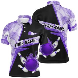 Bowling Flame Purple Smoke Pattern Custom Black…