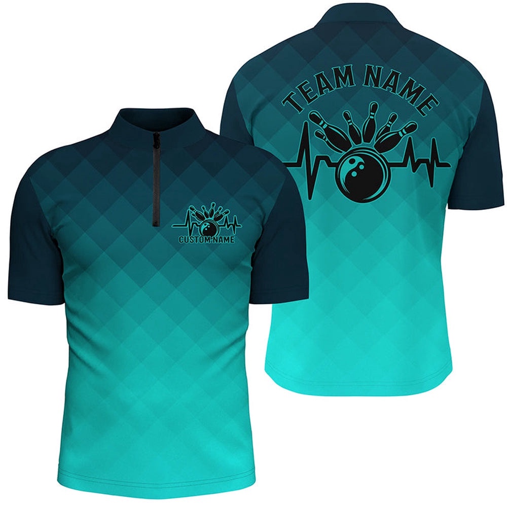 Bowling Heartbeat Pulse Line Blue Argyle Bowling Team Shirts For Men And Women, Custom Bowling Team Jersey Shirt Bowling Heartbeat Pulse Line Blue Argyle Bowling Team Shirts For Men And Women, Custom Bowling Team Jersey Shirt