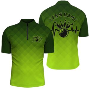 Bowling Heartbeat Pulse Line Green Argyle Bowling…