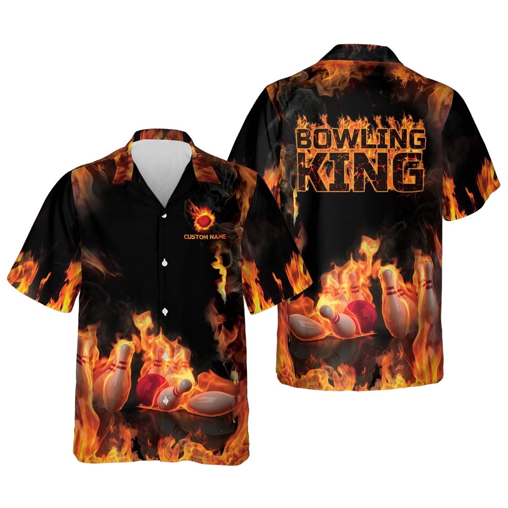 Bowling King Hawaiian Shirts, Custom Bowling Shirt, Custom Team Bowling Hawaiian Shirt Bowling King Hawaiian Shirts, Custom Bowling Shirt, Custom Team Bowling Hawaiian Shirt