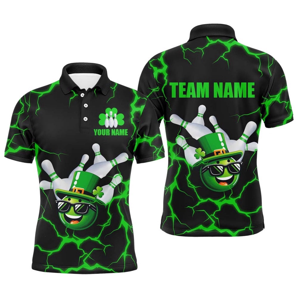 Bowling Patrick Day Shirt For Men Lucky Bowling Team Polo Shirt Green Bowling Polo Shirt, Personalized Bowling Team Shirt Bowling Patrick Day Shirt For Men Lucky Bowling Team Polo Shirt Green Bowling Polo Shirt, Personalized Bowling Team Shirt