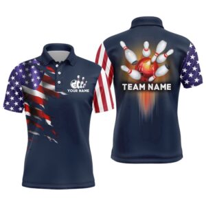 Bowling Polo Shirt For Men Usa Bowling…