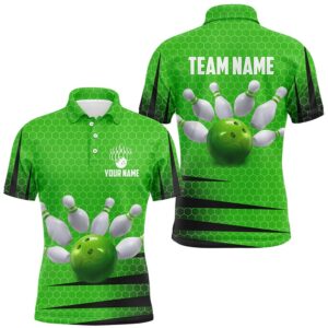 Bowling Polo Shirt Green Bowling Shirt For…