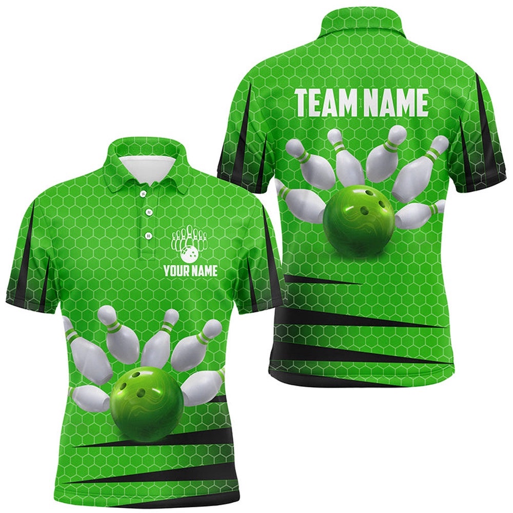 Bowling Polo Shirt Green Bowling Shirt For Men Bowling Team League Polo Shirt, Personalized Bowling Team Shirt Bowling Polo Shirt Green Bowling Shirt For Men Bowling Team League Polo Shirt, Personalized Bowling Team Shirt