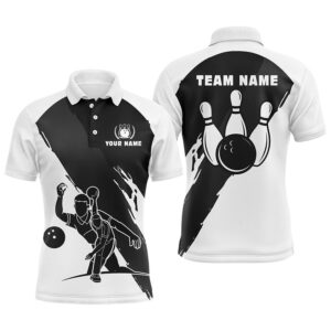 Bowling Polo Shirts For Men, Custom Black…
