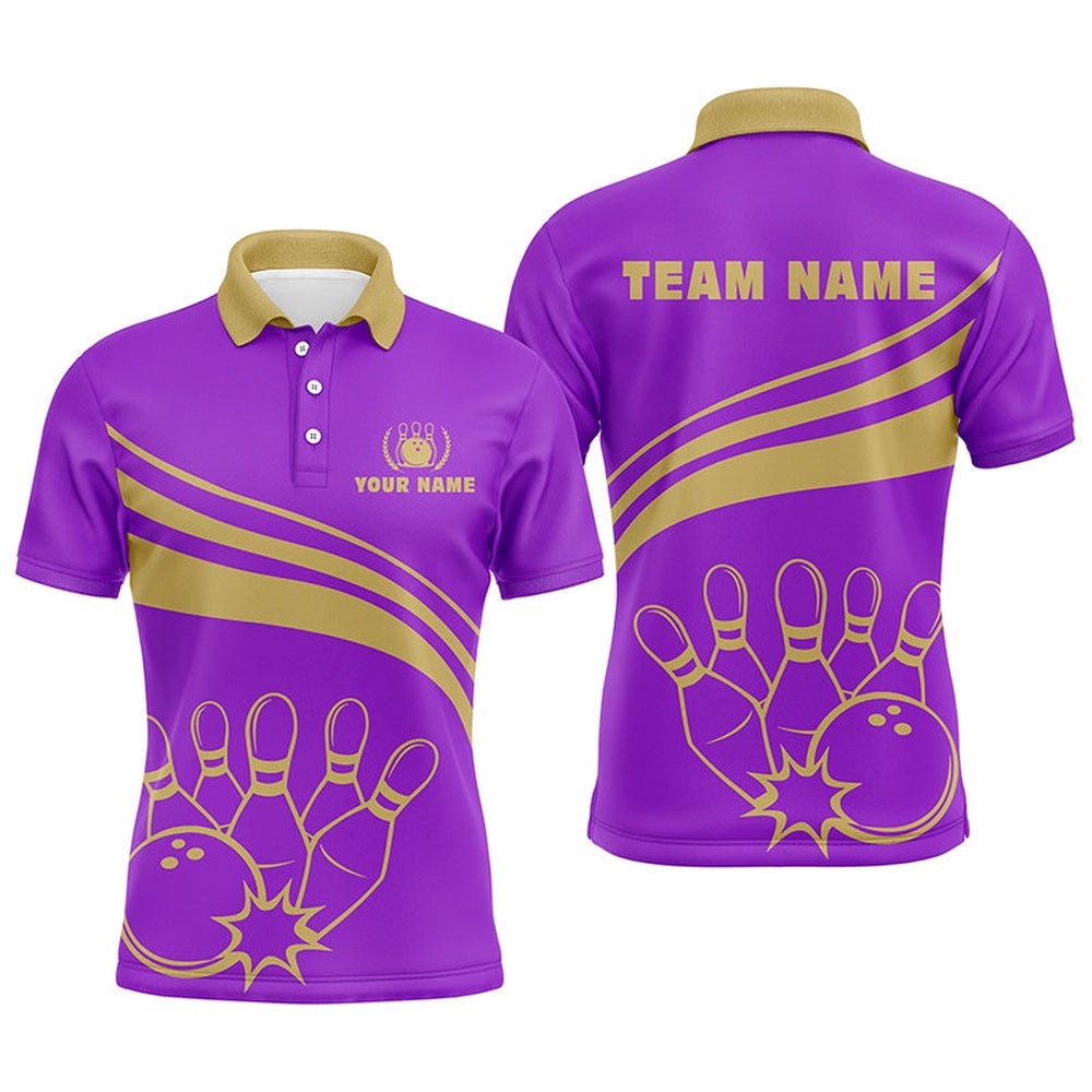 Bowling Polo Shirts For Men, Custom Men’s Bowling Shirt Team Bowl Polo Shirt Purple, Personalized Bowling Team Shirt Bowling Polo Shirts For Men, Custom Men’s Bowling Shirt Team Bowl Polo Shirt Purple, Personalized Bowling Team Shirt