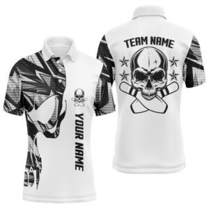 Bowling Polo Shirts For Men White Camo…