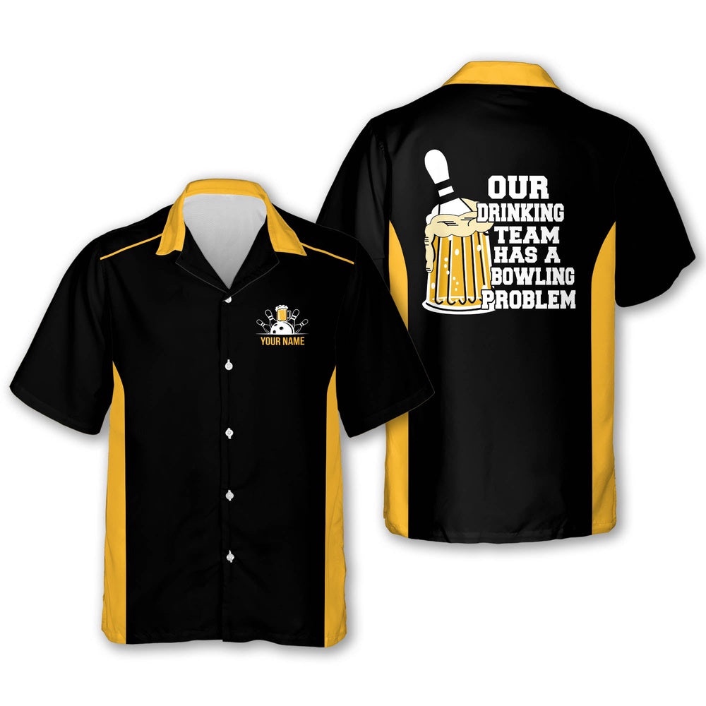 Bowling Problem Hawaiian Shirts, Custom Bowling Shirt, Custom Team Bowling Hawaiian Shirt