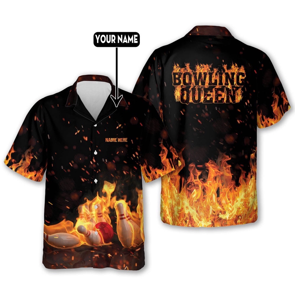 Bowling Queen Hawaiian Shirt For Women, Custom Bowling Shirt, Custom Team Bowling Hawaiian Shirt Bowling Queen Hawaiian Shirt For Women, Custom Bowling Shirt, Custom Team Bowling Hawaiian Shirt