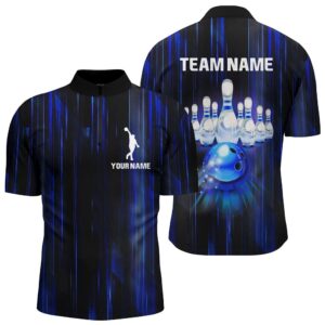 Bowling Shirt For Men Blue Bowling Jersey…