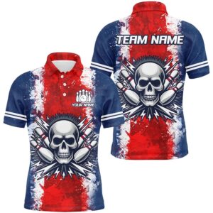 Bowling Shirt For Men Skull Bowling Polo…