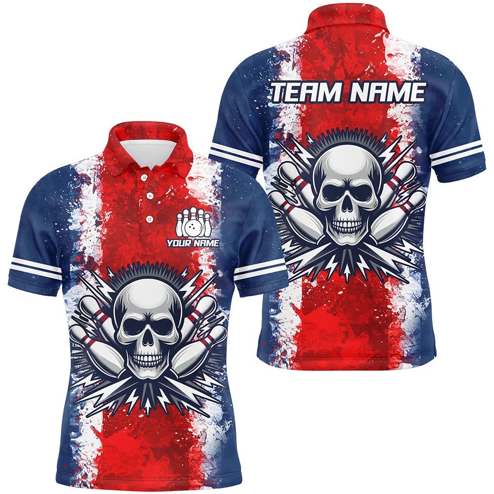 Bowling Shirt For Men Skull Bowling Polo Shirt Us Flag Bowling Polo Shirt Unisex, Personalized Bowling Team Shirt Bowling Shirt For Men Skull Bowling Polo Shirt Us Flag Bowling Polo Shirt Unisex, Personalized Bowling Team Shirt