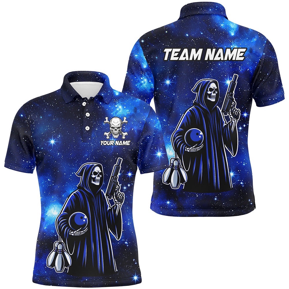 Bowling Shirt For Men Skull Bowling Team League Polo Shirt Unisex, Personalized Bowling Team Shirt Bowling Shirt For Men Skull Bowling Team League Polo Shirt Unisex, Personalized Bowling Team Shirt
