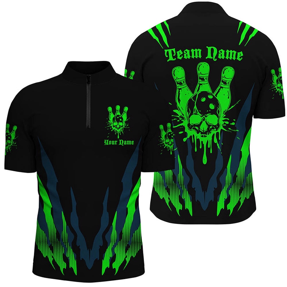 Bowling Shirts For Men And Women, Skull Bowling Team Shirts Bowling Pin Green, Custom Bowling Team Jersey Shirt Bowling Shirts For Men And Women, Skull Bowling Team Shirts Bowling Pin Green, Custom Bowling Team Jersey Shirt