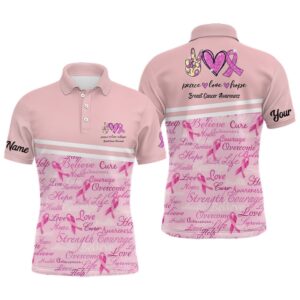 Breast Cancer Awareness Pink Men’s Golf Polo…