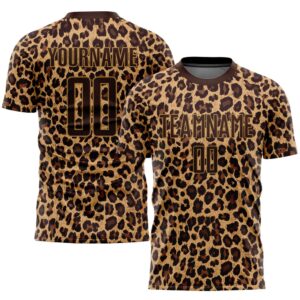 Brown Brown Old Gold Sublimation Leopard Soccer…