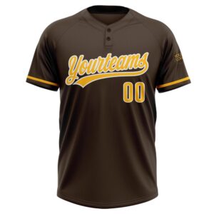 Brown Gold White Two Button Unisex Softball Jersey Custom Team Softball Jersey 2 tpdyhw.jpg