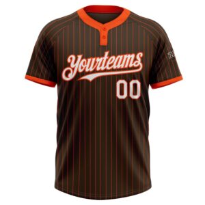 Brown Orange Pinstripe White Two Button Unisex Softball Jersey Custom Team Softball Jersey 2 mgd2cx.jpg