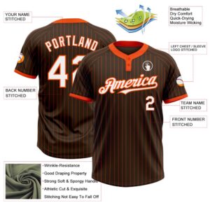 Brown Orange Pinstripe White Two Button Unisex Softball Jersey Custom Team Softball Jersey 3 qruuwd.jpg