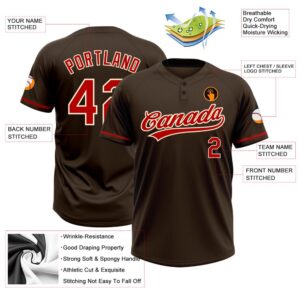 Brown Red Cream Two Button Unisex Softball Jersey Custom Team Softball Jersey 3 ccqbzx.jpg