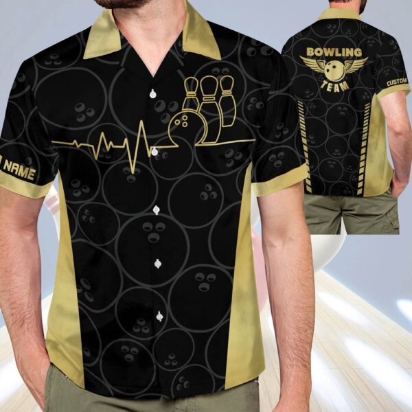 Button-Down Aloha Hawaiian Shirt, Custom Team Bowling Hawaiian Shirt