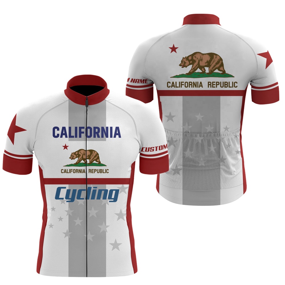 California Men And Women Cycling Jersey With 3 Pockets Bike Shirt Full Zip Gear, Custom Mono Cycling Jersey California Men And Women Cycling Jersey With 3 Pockets Bike Shirt Full Zip Gear, Custom Mono Cycling Jersey