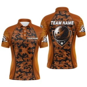 Camo Bowling Polo Shirt Men Bowling Team…