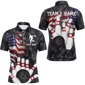 Camo Bowling Shirt Men Custom American Bowling…