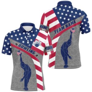 Camo Us Flag Bowling Shirt Patritotic Bowling…