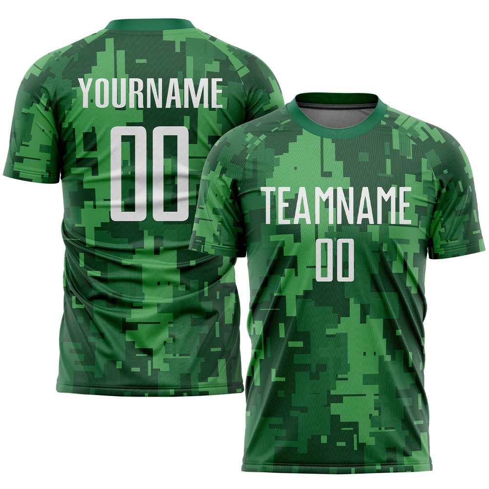 Camo White Kelly Green Sublimation Salute To Service Soccer Uniform Jersey, Custom Team Soccer Jersey Shirt Camo White Kelly Green Sublimation Salute To Service Soccer Uniform Jersey, Custom Team Soccer Jersey Shirt