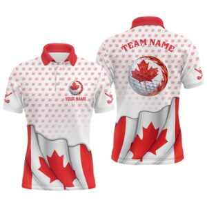 Canada Flag Men’s Polo Shirt Red Maple…