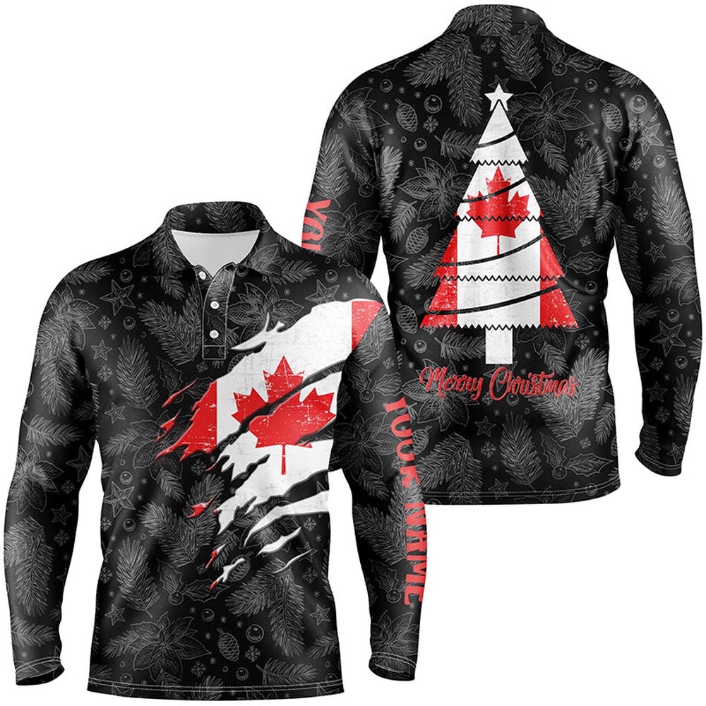 Canadian Flag Christmas Golf Men’s Polo Shirt Custom Retro Patriotic Golf Shirts For Men Golf Gifts, Golf Polo Shirt, Golf Shirts Canadian Flag Christmas Golf Men’s Polo Shirt Custom Retro Patriotic Golf Shirts For Men Golf Gifts, Golf Polo Shirt, Golf Shirts
