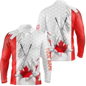 Canadian Flag Golf Clubs Patriotic Custom Name White Men s Team Men s Golf Tops Golf Polo Shirt Golf Shirts 2 uuqof1.jpg