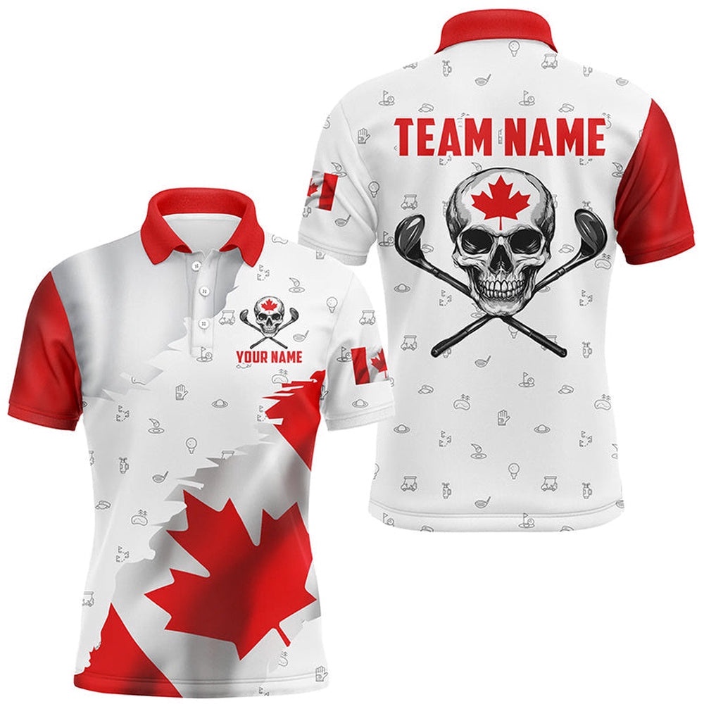 Canadian Flag Golf Clubs Skull Golf Camo Men Golf Polo Shirts Custom Patriotic Golf Team Jerseys, Golf Polo Shirt, Golf Shirts Canadian Flag Golf Clubs Skull Golf Camo Men Golf Polo Shirts Custom Patriotic Golf Team Jerseys, Golf Polo Shirt, Golf Shirts