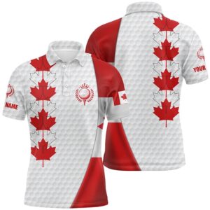 Canadian Flag Men’s Golf Polo Shirt Custom…