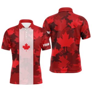 Canadian Flag Men’s Golf Polo Shirt Custom…