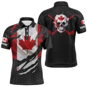 Canadian Flag Patriotic Ripped Men’s Golf Polo…