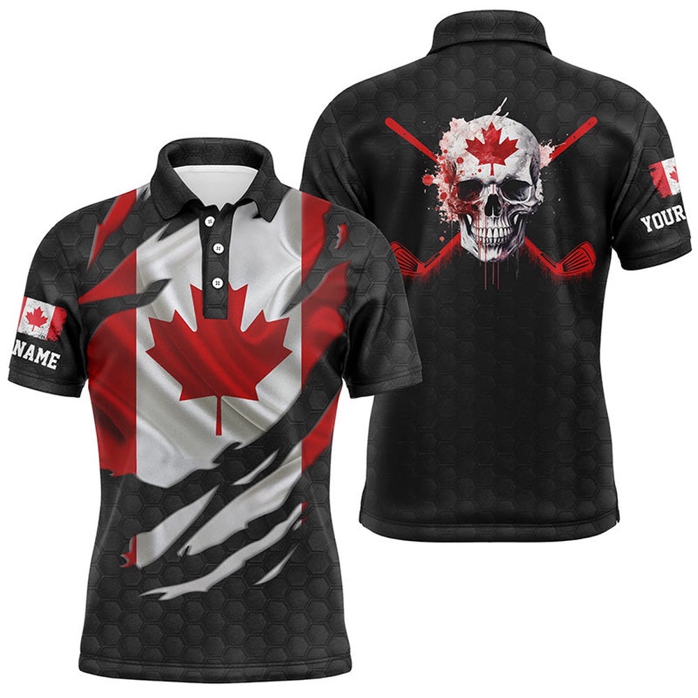 Canadian Flag Patriotic Ripped Men’s Golf Polo Shirts Skull Golf Shirts For Men Golf Gifts, Golf Polo Shirt, Golf Shirts Canadian Flag Patriotic Ripped Men’s Golf Polo Shirts Skull Golf Shirts For Men Golf Gifts, Golf Polo Shirt, Golf Shirts