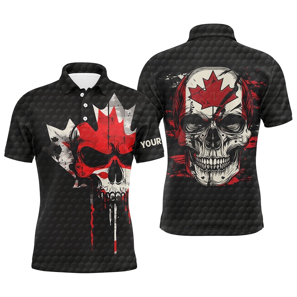 Canadian Flag Skull Men’s Golf Polo Shirts Custom Black Golf Ball Skin Golf Attire For Men, Golf Polo Shirt, Golf Shirts Canadian Flag Skull Men’s Golf Polo Shirts Custom Black Golf Ball Skin Golf Attire For Men, Golf Polo Shirt, Golf Shirts