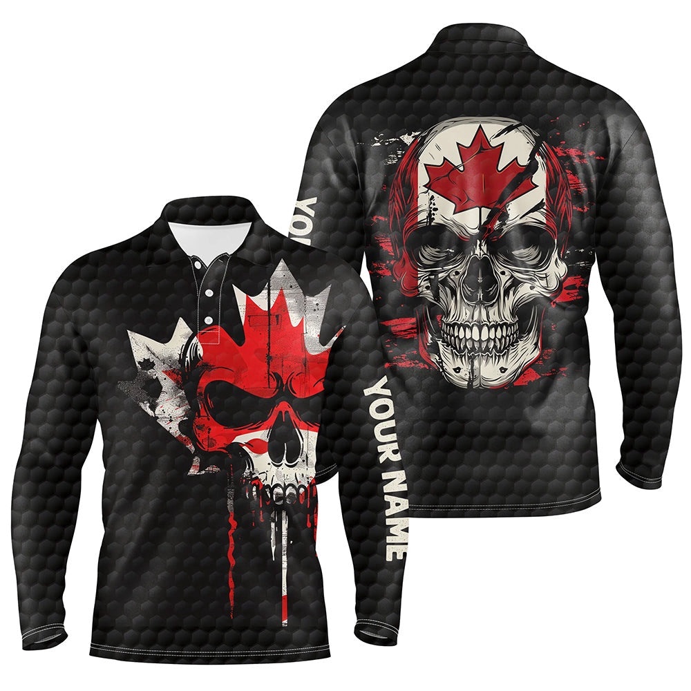 Canadian Flag Skull Men’s Golf Polo Shirts Custom Black Golf Ball Skin Golf Attire For Men, Golf Polo Shirt, Golf Shirts Canadian Flag Skull Men’s Golf Polo Shirts Custom Black Golf Ball Skin Golf Attire For Men, Golf Polo Shirt, Golf Shirts