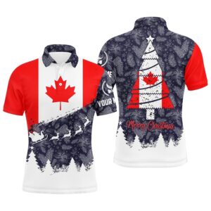 Christmas Canada Flag Golf Men’s Polo Shirt…