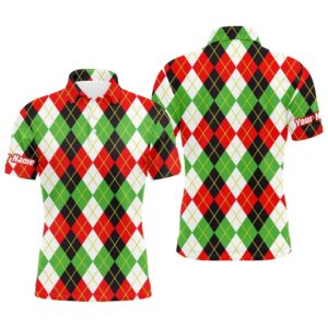 Christmas Plaid Argyle Pattern Funny Christmas Men s Golf Polo Custom Name Shirt Ttn Golf Polo Shirt Golf Shirts 2 bzqau1.jpg