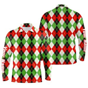 Christmas Plaid Argyle Pattern Funny Christmas Men s Golf Polo Custom Name Shirt Ttn Golf Polo Shirt Golf Shirts 3 fr8p5f.jpg